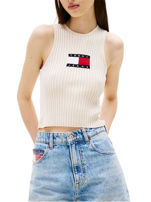 Canotta bianco sporco in viscosa Tommy Jeans | DW0DW20975YBL